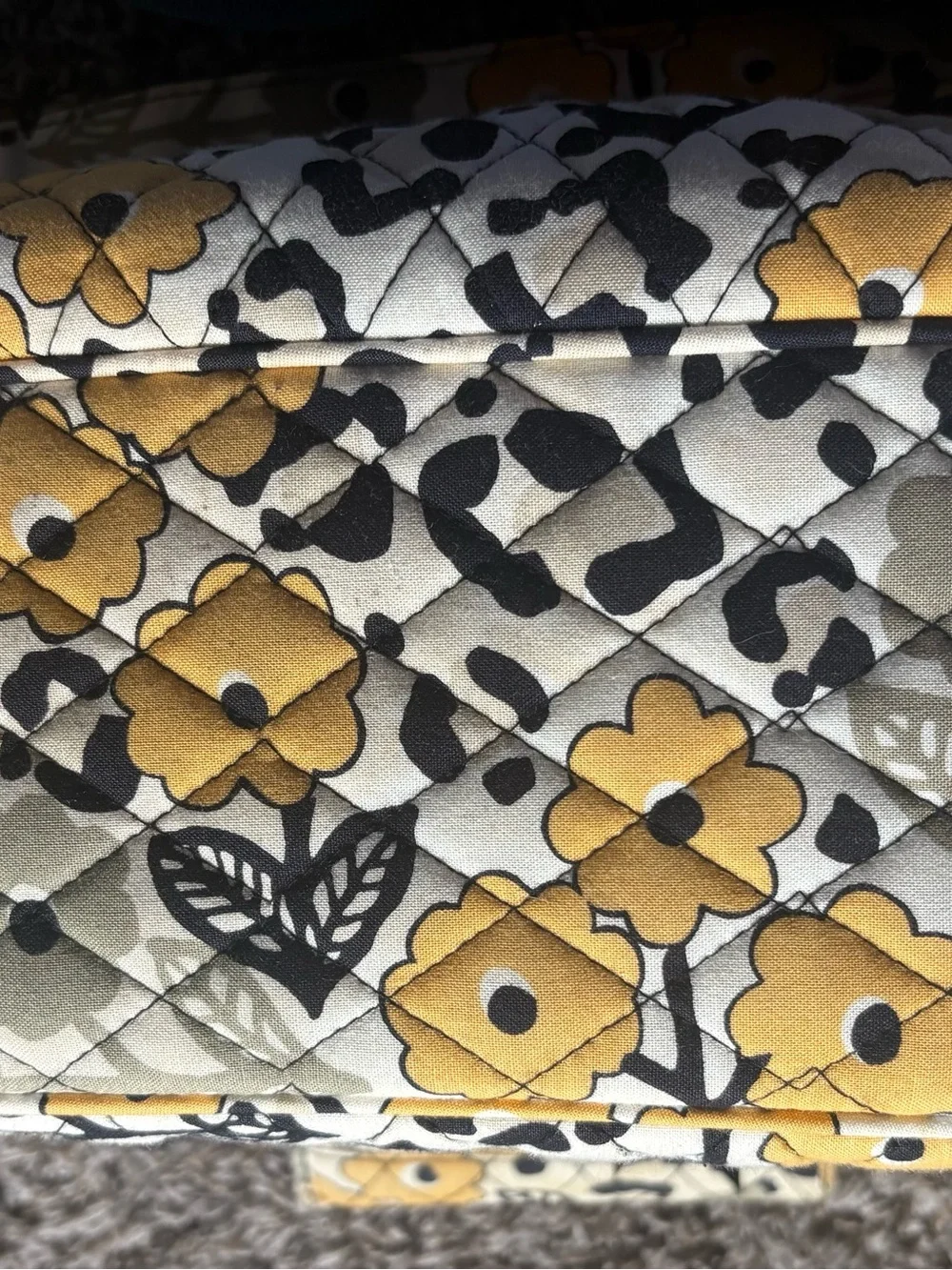 Vera Bradley Quilted Floral Crossbody Bag and wallet in Yellow and Black - Picture 2 of 6